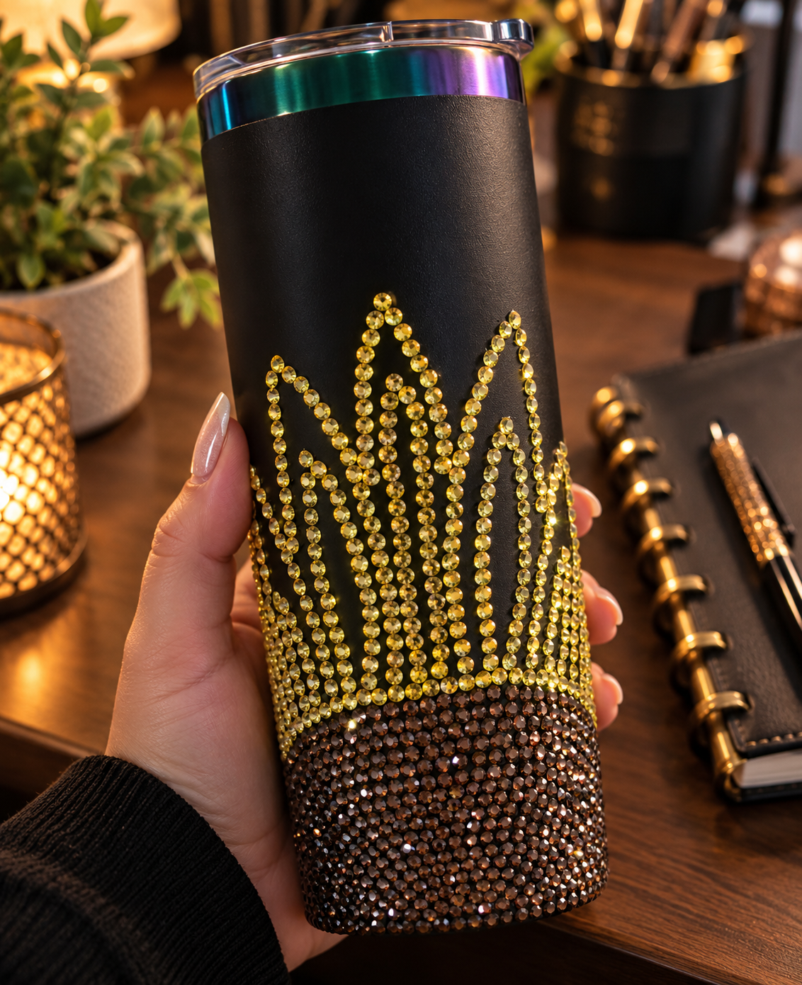 Sunflower Spark Rhinestone Tumbler