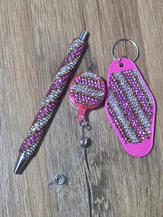 Gilded Rose Rhinestone Keychain