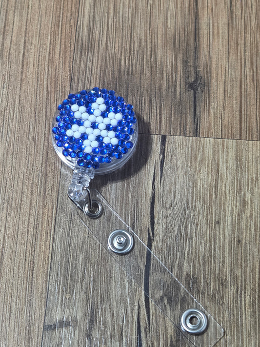 Winter Sparkle Snowflake Rhinestone Badge Reel