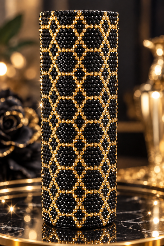 Gilded Noir Full Rhinestone Tumbler