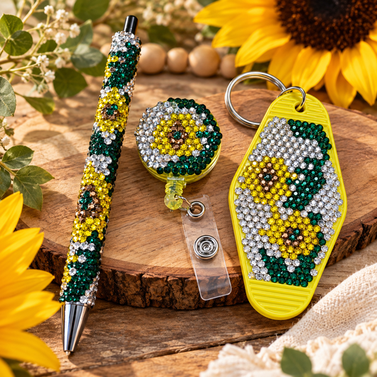 Sunflower Spark Rhinestone Accessory Collection