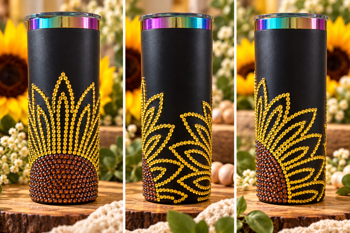 Sunflower Spark Rhinestone Tumbler