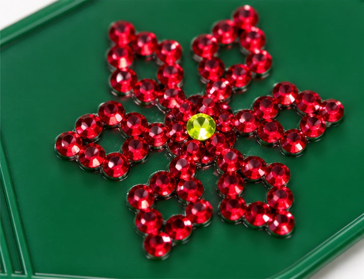 Cozy Christmas Poinsettia Rhinestone Keychain